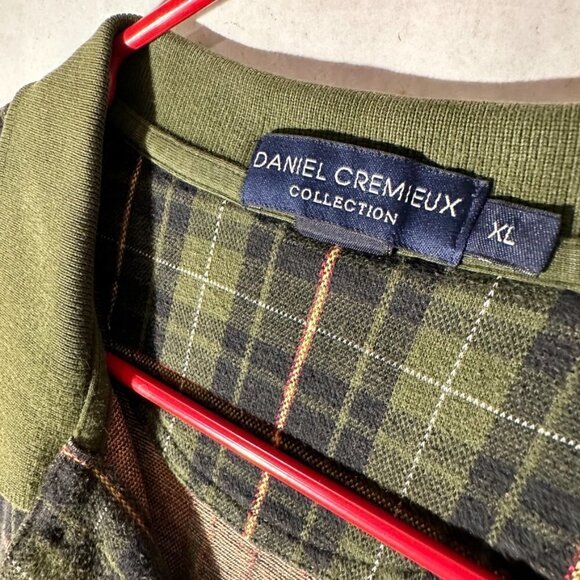 Daniel Cremieux  Green Tartan Plaid Long Sleeve Polo Golf Size XL Extra Large - Picture 3 of 5